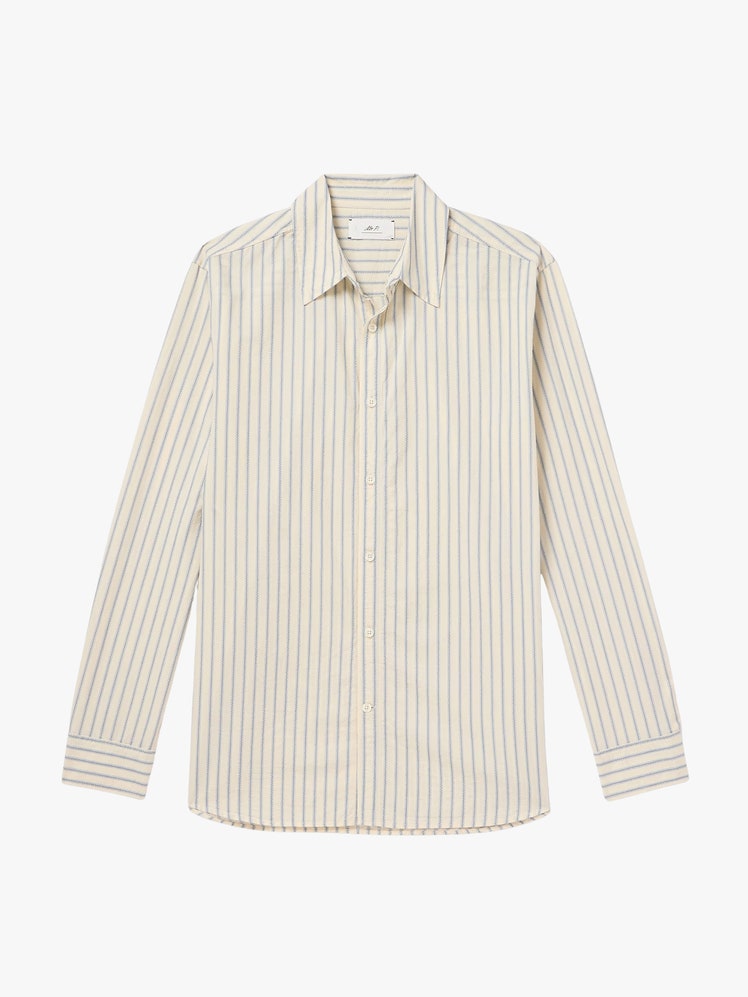 Embroidered Striped Cotton Shirt